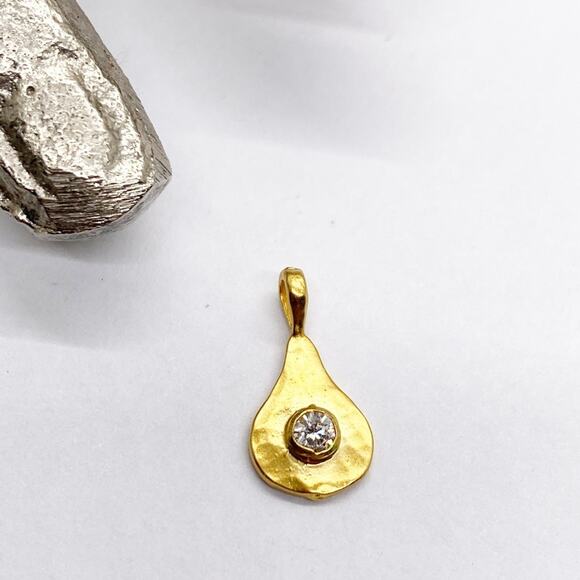 NEW Anthropologie Gold Whisper Teardrop Molten Birthstone Charm - Picture 9 of 16